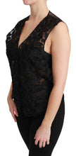 Load image into Gallery viewer, Dolce &amp; Gabbana Elegant Floral Black Silk Blend Vest
