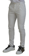 Load image into Gallery viewer, Dolce &amp; Gabbana White Stripes Cotton Skinny Chino Pants
