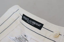 Load image into Gallery viewer, Dolce &amp; Gabbana White Stripes Cotton Skinny Chino Pants
