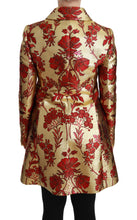 Load image into Gallery viewer, Dolce &amp; Gabbana Elegant Gold Floral Brocade Trench Coat
