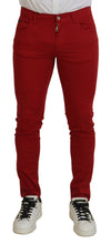 Load image into Gallery viewer, Dolce &amp; Gabbana Red Skinny Cotton Stretch Denim Jeans
