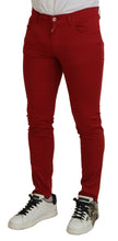 Load image into Gallery viewer, Dolce &amp; Gabbana Red Skinny Cotton Stretch Denim Jeans
