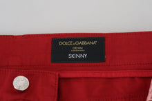 Load image into Gallery viewer, Dolce &amp; Gabbana Red Skinny Cotton Stretch Denim Jeans
