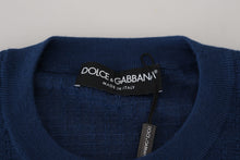 Load image into Gallery viewer, Dolce &amp; Gabbana Elegant Blue Cashmere-Silk Men&#39;s Pullover
