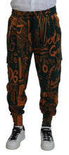 Load image into Gallery viewer, Dolce &amp; Gabbana Multicolor Logo Print Silk Cargo Jogger Pants
