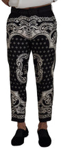 Load image into Gallery viewer, Dolce &amp; Gabbana Black Silk Bandana Print Pants
