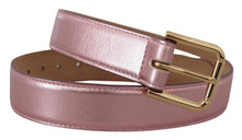 Load image into Gallery viewer, Dolce &amp; Gabbana Elegant Metallic Pink Leather Belt
