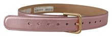 Load image into Gallery viewer, Dolce &amp; Gabbana Elegant Metallic Pink Leather Belt
