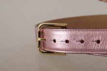 Load image into Gallery viewer, Dolce &amp; Gabbana Elegant Metallic Pink Leather Belt
