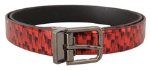 Load image into Gallery viewer, Dolce &amp; Gabbana Elegant Red Leather Belt with Silver Buckle
