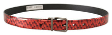 Load image into Gallery viewer, Dolce &amp; Gabbana Elegant Red Leather Belt with Silver Buckle
