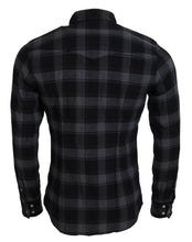 Load image into Gallery viewer, Dolce &amp; Gabbana Elegant Black and Gray Button Down Shirt
