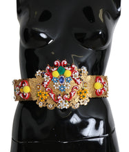 Load image into Gallery viewer, Dolce &amp; Gabbana Gold-Tone Floral Crystal Waist Belt
