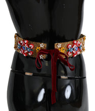 Load image into Gallery viewer, Dolce &amp; Gabbana Gold-Tone Floral Crystal Waist Belt
