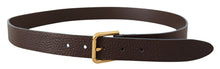 Load image into Gallery viewer, Dolce &amp; Gabbana Elegant Brown Leather Belt with Gold Buckle
