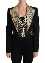 Load image into Gallery viewer, Dolce &amp; Gabbana Opulent Black Gold Floral Jacket and Vest Ensemble

