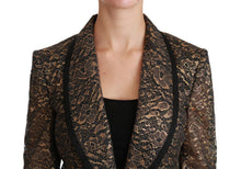 Load image into Gallery viewer, Dolce &amp; Gabbana Elegant Gold Floral Lace Blazer Jacket
