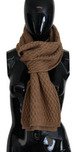 Load image into Gallery viewer, Dolce &amp; Gabbana Dark Brown Wrap Shawl Knitted Camel Scarf
