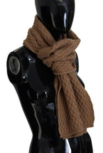 Load image into Gallery viewer, Dolce &amp; Gabbana Dark Brown Wrap Shawl Knitted Camel Scarf
