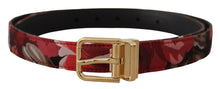 Load image into Gallery viewer, Dolce &amp; Gabbana Red Multicolor Leather Belt with Gold-Tone Buckle
