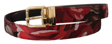 Load image into Gallery viewer, Dolce &amp; Gabbana Red Multicolor Leather Belt with Gold-Tone Buckle
