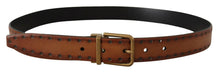 Load image into Gallery viewer, Dolce &amp; Gabbana Elegant Brown Leather Belt with Brass Buckle
