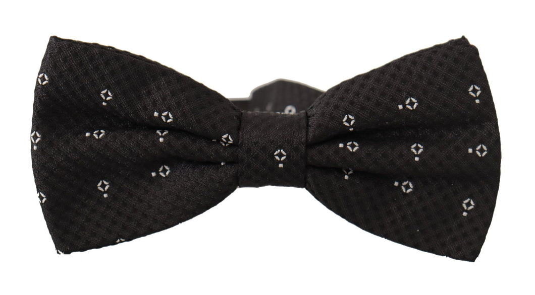 Dolce & Gabbana Elegant Black Polka Dot Silk Bow Tie