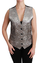 Load image into Gallery viewer, Dolce &amp; Gabbana Elegant Silver Sleeveless Brocade Vest
