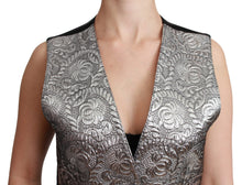 Load image into Gallery viewer, Dolce &amp; Gabbana Elegant Silver Sleeveless Brocade Vest
