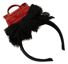 Load image into Gallery viewer, Dolce &amp; Gabbana Exquisite Black Cotton Red Bronze Diadem Headband
