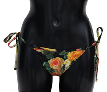 Load image into Gallery viewer, Dolce &amp; Gabbana Elegant Black Floral Bikini Bottom
