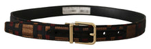 Load image into Gallery viewer, Dolce &amp; Gabbana Multicolor Leather Belt with Gold Buckle
