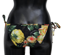 Load image into Gallery viewer, Dolce &amp; Gabbana Elegant Black Floral Bikini Bottom
