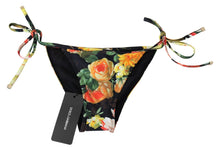 Load image into Gallery viewer, Dolce &amp; Gabbana Elegant Black Floral Bikini Bottom
