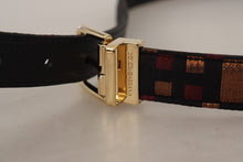 Load image into Gallery viewer, Dolce &amp; Gabbana Multicolor Leather Belt with Gold Buckle
