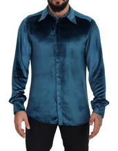 Load image into Gallery viewer, Dolce &amp; Gabbana Elegant Blue Martini Slim Fit Casual Shirt
