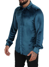 Load image into Gallery viewer, Dolce &amp; Gabbana Elegant Blue Martini Slim Fit Casual Shirt
