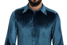 Load image into Gallery viewer, Dolce &amp; Gabbana Elegant Blue Martini Slim Fit Casual Shirt
