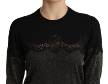 Load image into Gallery viewer, Dolce &amp; Gabbana Elegant Lurex Threaded Jersey Lace Blouse
