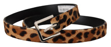 Load image into Gallery viewer, Dolce &amp; Gabbana Elegant Leopard Print Calf Leather Belt
