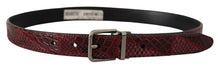 Load image into Gallery viewer, Dolce &amp; Gabbana Elegant Red Exotic Leather Belt
