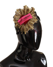 Load image into Gallery viewer, Dolce &amp; Gabbana Regal Gold Silk Diadem Headband
