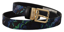 Load image into Gallery viewer, Dolce &amp; Gabbana Elegant Multicolor Leather Belt with Gold Buckle
