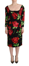 Load image into Gallery viewer, Dolce &amp; Gabbana Elegant Floral Print Silk Sheath Dress
