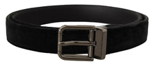 Load image into Gallery viewer, Dolce &amp; Gabbana Elegant Black Leather Belt with Silver Tone Buckle
