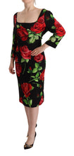 Load image into Gallery viewer, Dolce &amp; Gabbana Elegant Floral Print Silk Sheath Dress
