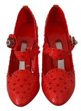 Load image into Gallery viewer, Dolce &amp; Gabbana Chic Red Crystal Cinderella Pumps
