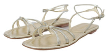 Load image into Gallery viewer, Prada Elegant Silver Ankle Strap Flats
