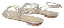 Load image into Gallery viewer, Prada Elegant Silver Ankle Strap Flats
