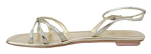 Load image into Gallery viewer, Prada Elegant Silver Ankle Strap Flats
